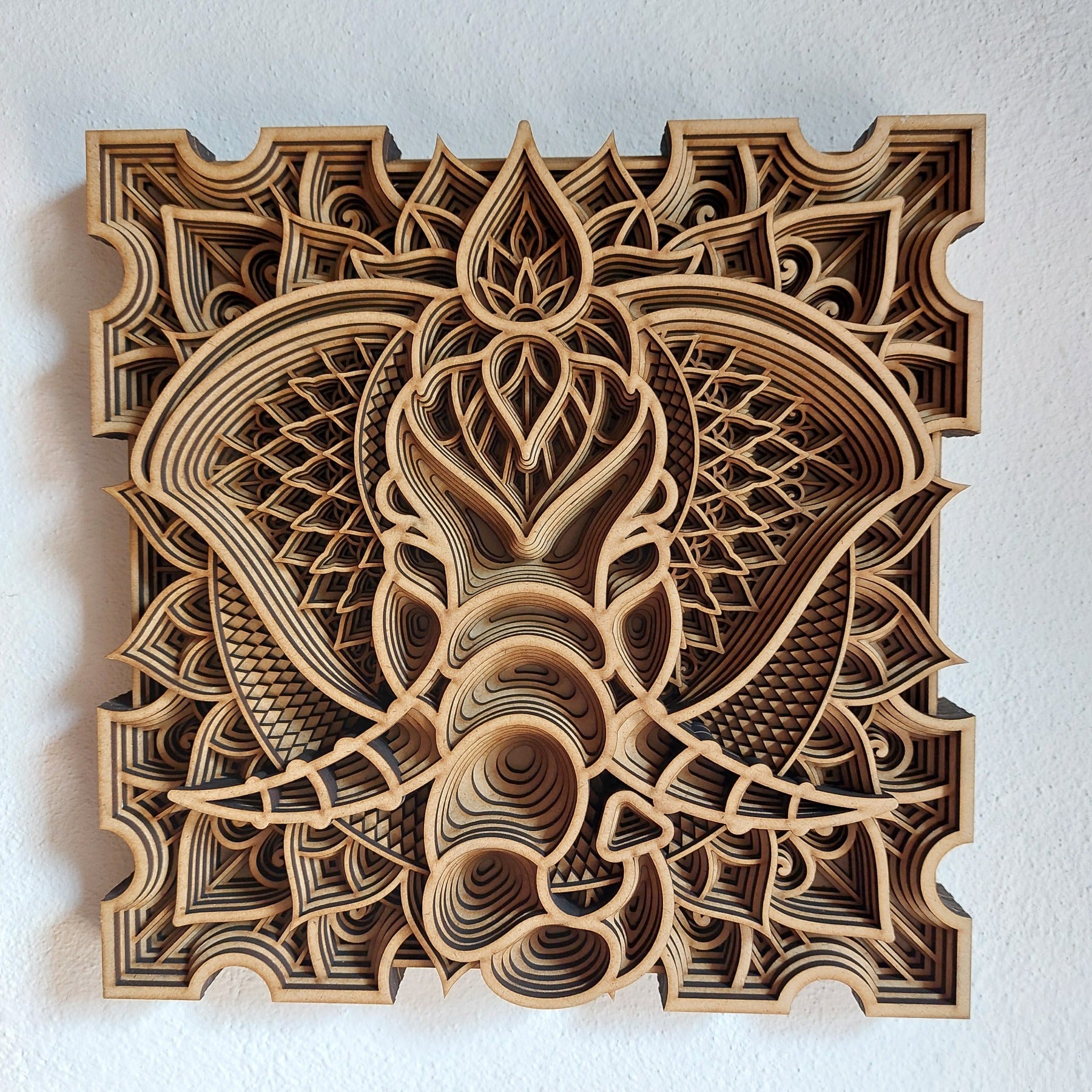 Houten Wanddecoratie Mandala Olifant