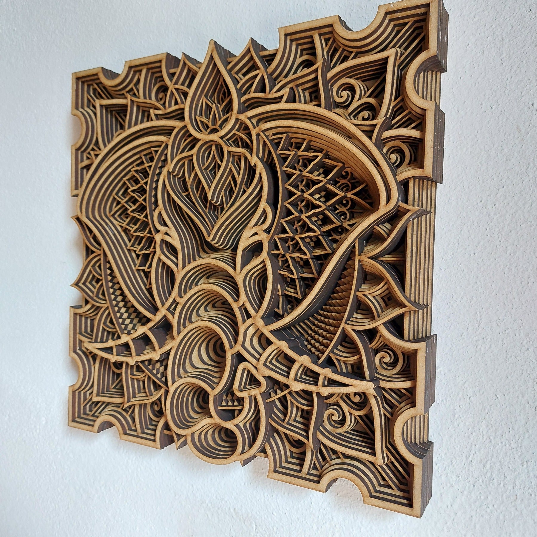 Houten Wanddecoratie Mandala Olifant