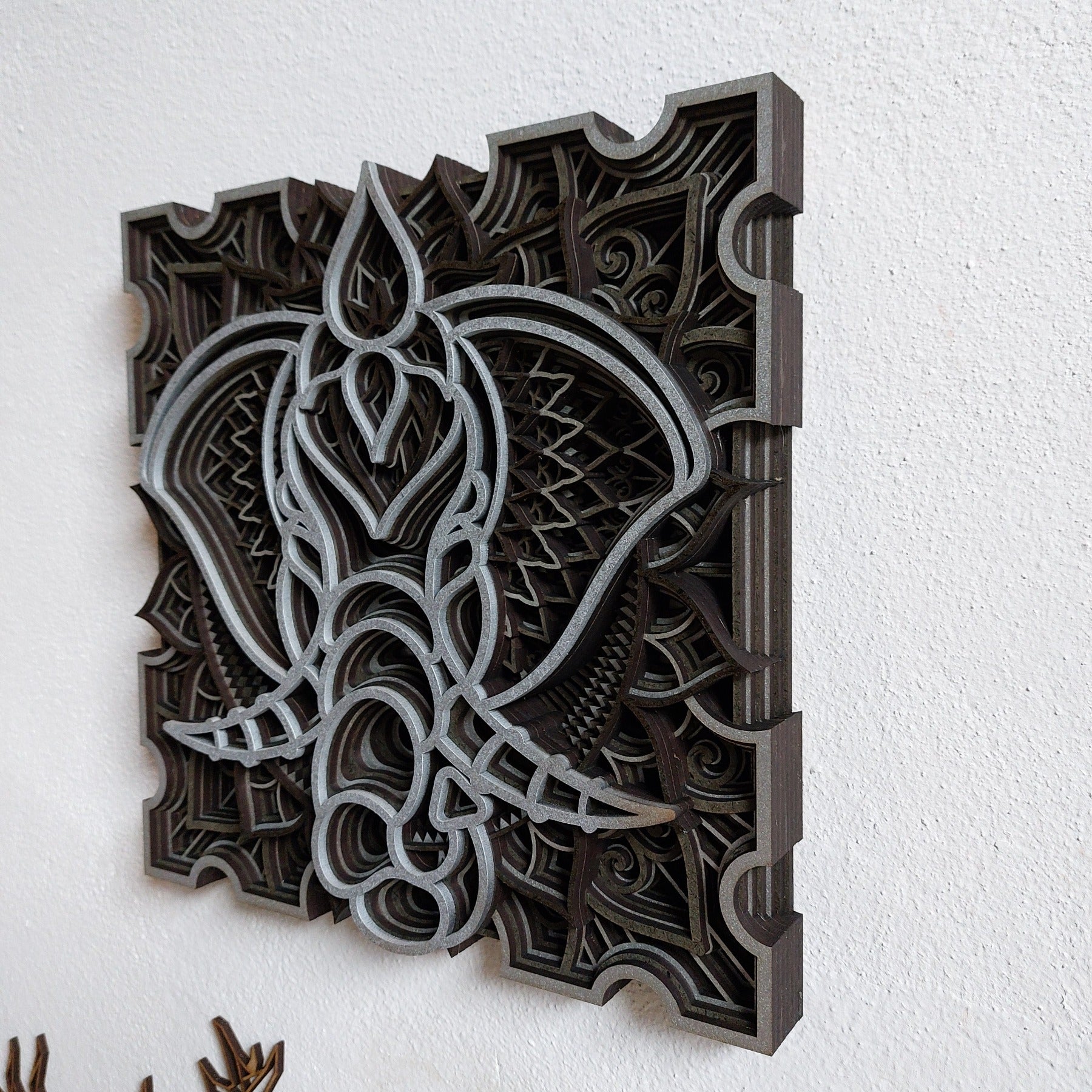 Houten Wanddecoratie Mandala Olifant