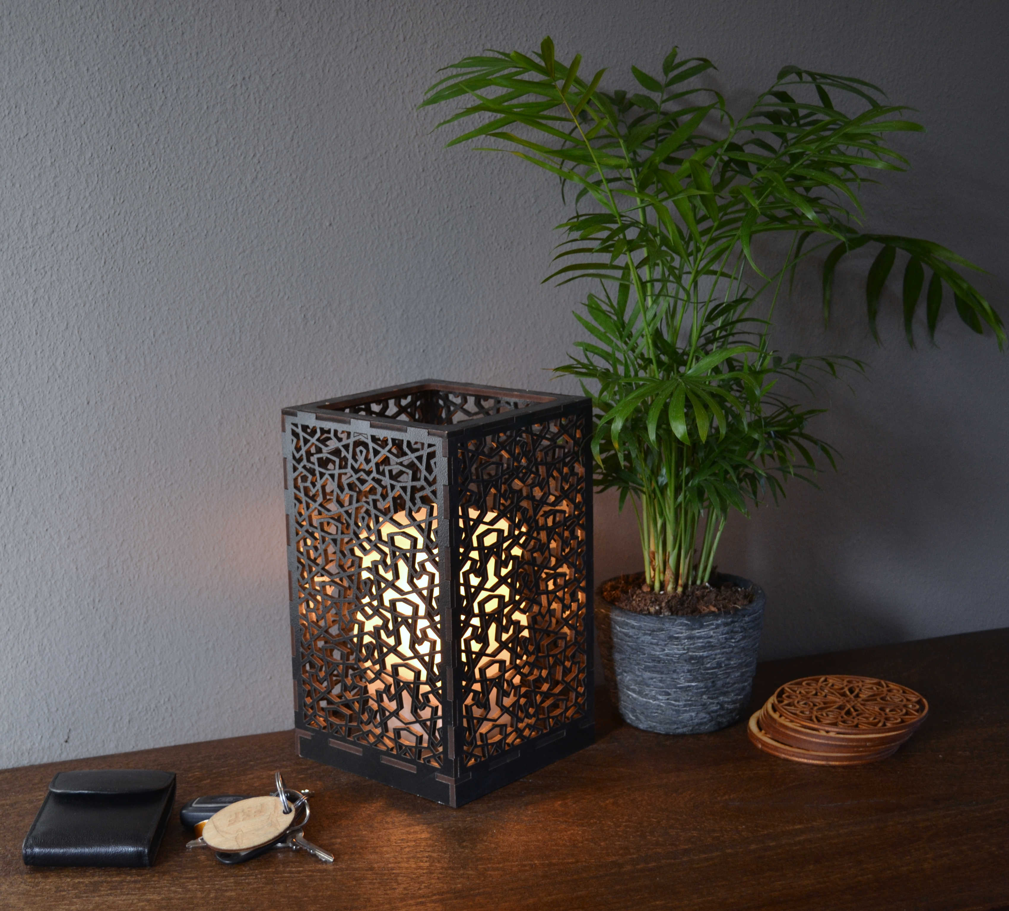 Sweet Home Trends® Box Lamp met Kroon Patroon