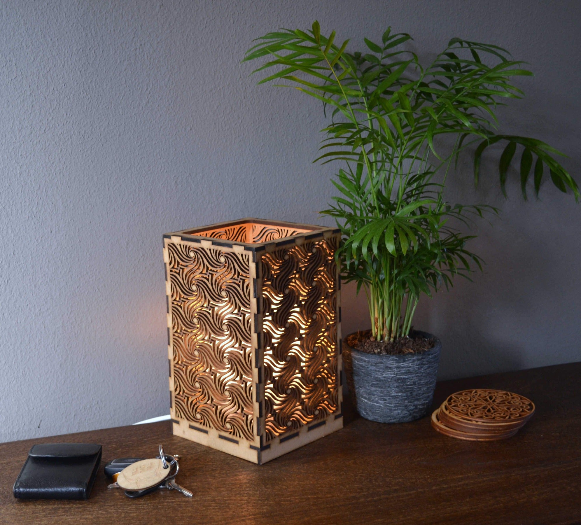 Sweet Home Trends® Box Lamp met Swirls Patroon