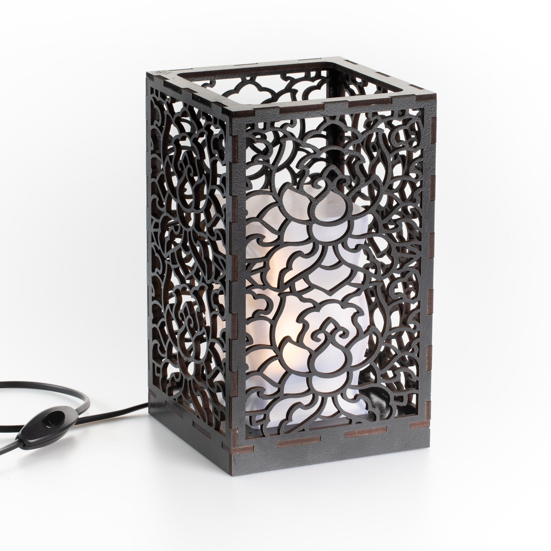 Sweet Home Trends® Box Lamp met Roze Flowers Patroon