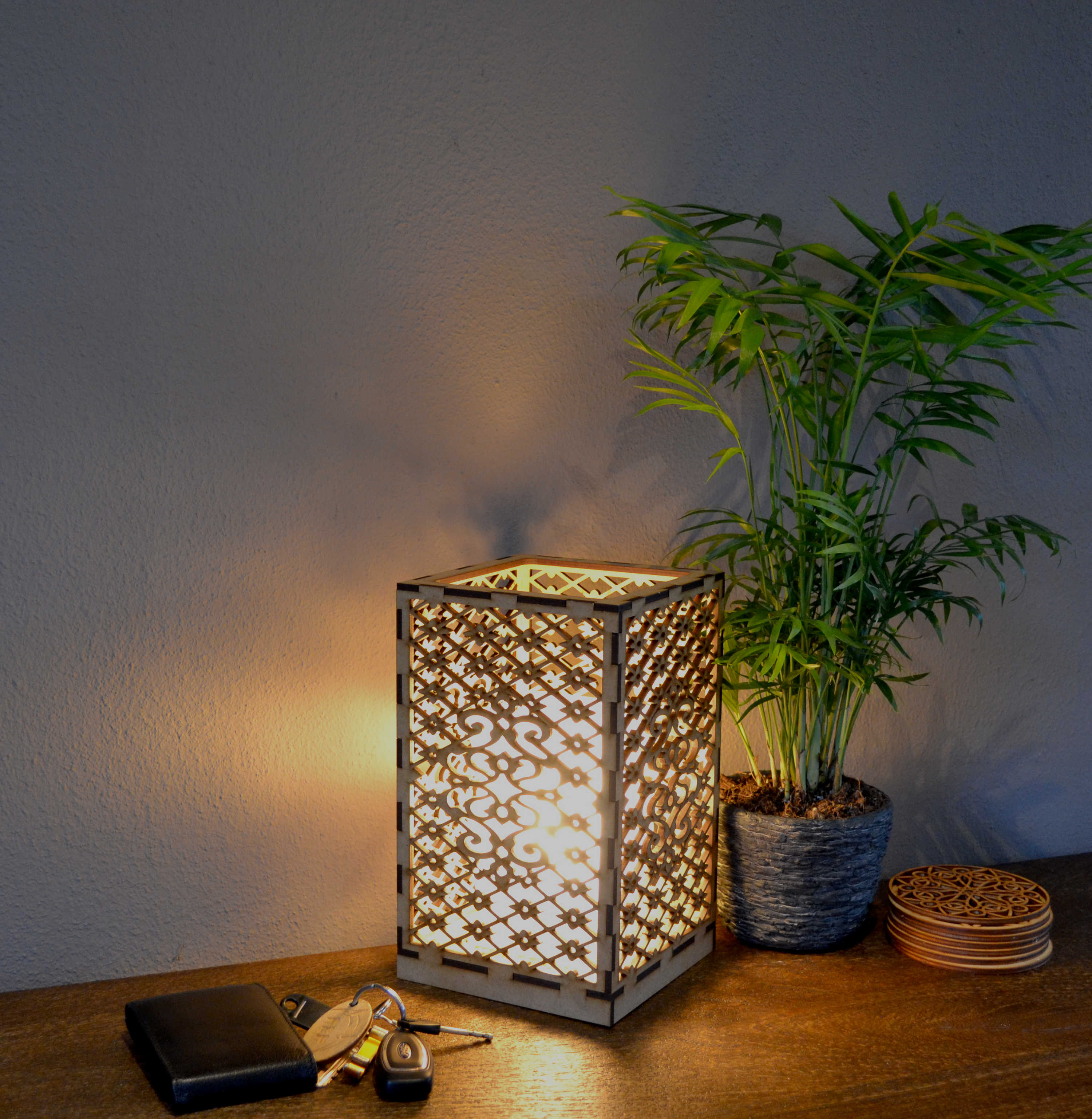 Sweet Home Trends® Box Lamp with Stellar Stars Pattern