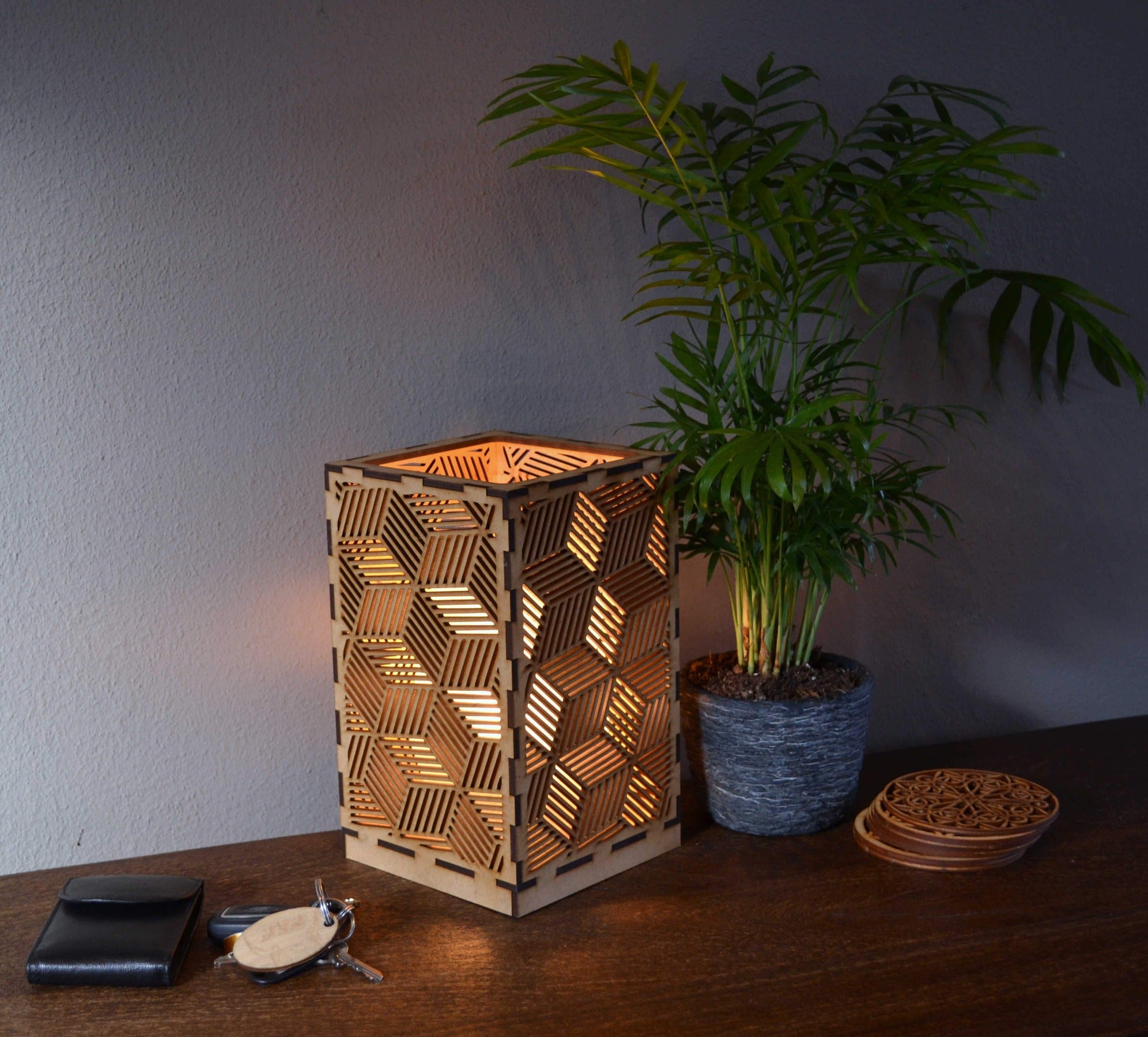 Sweet Home Trends® Box Lamp with 3D cubes