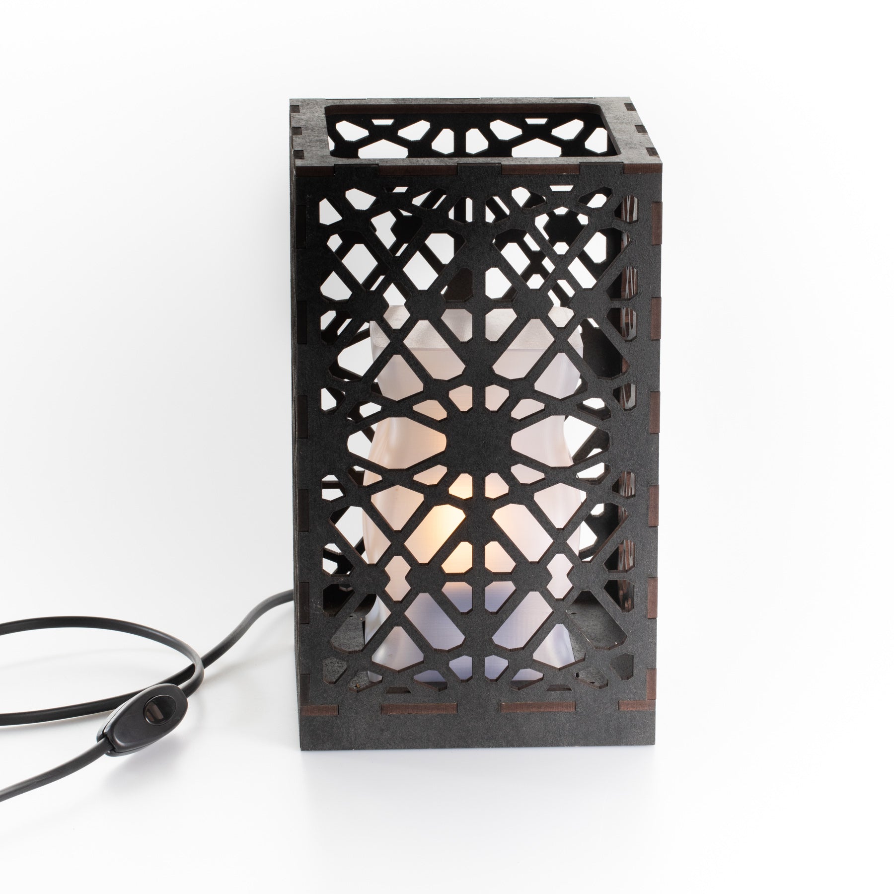 Sweet Home Trends® Box Lamp with Industrial Frame Pattern