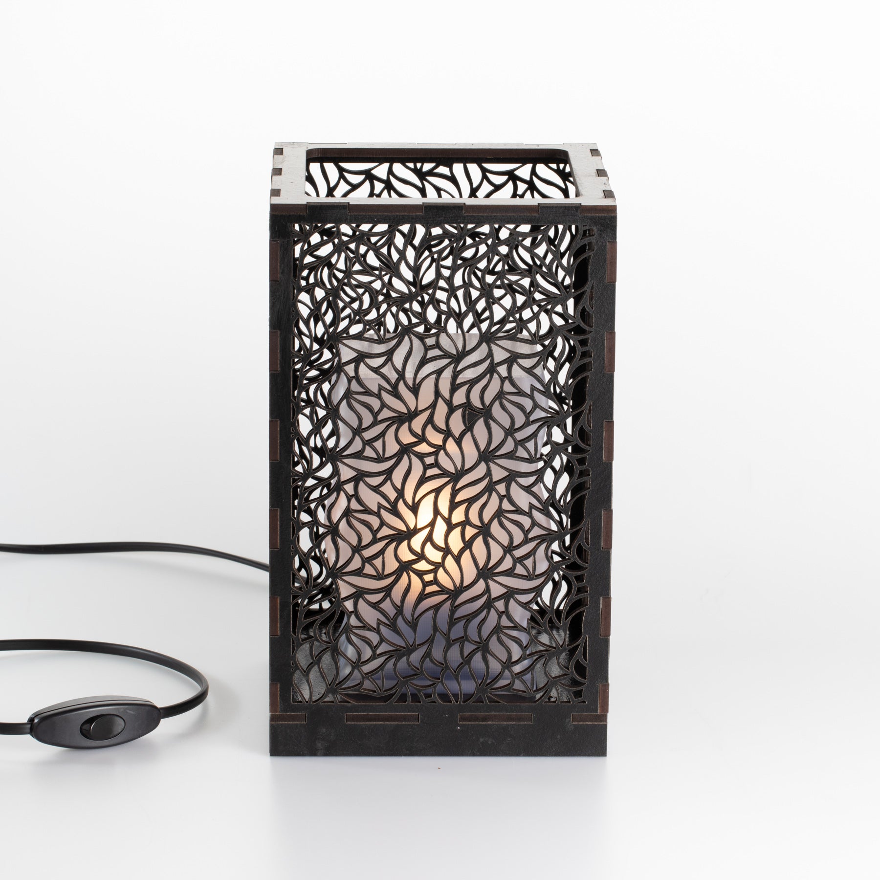 Sweet Home Trends® Box Lamp with Flying Leaves Pattern