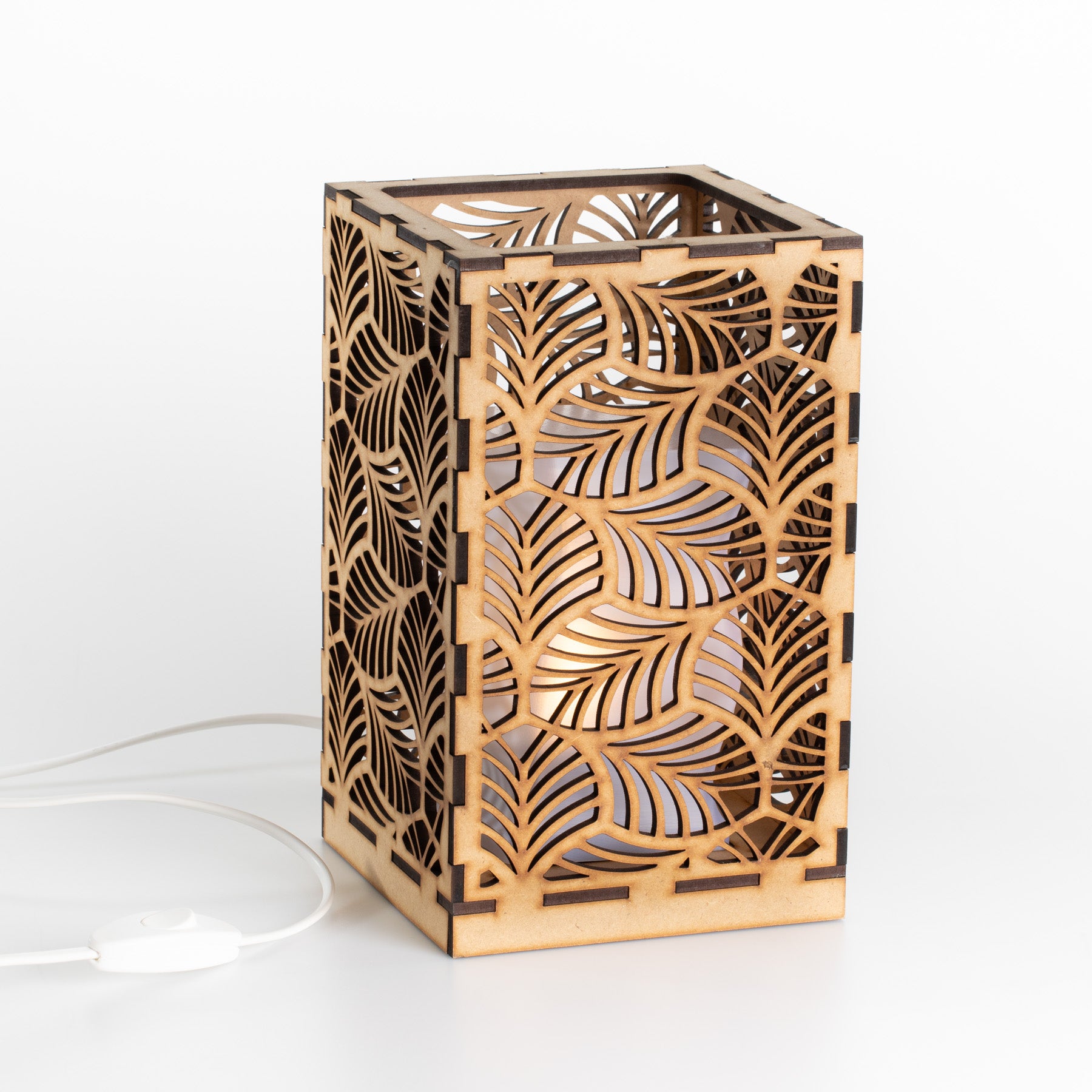 Sweet Home Trends® Box Lamp with Tropical Leaves