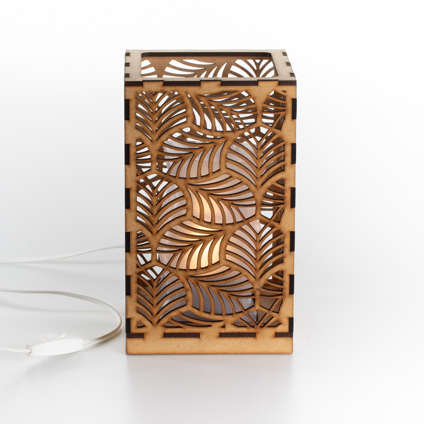 Sweet Home Trends® Box Lamp with Tropical Leaves