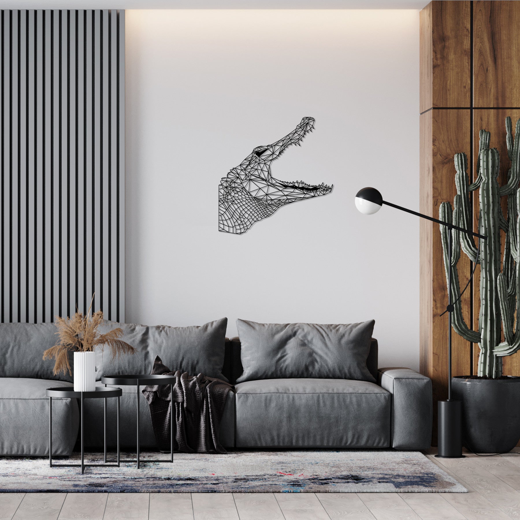 Geometrische Krokodil Groot woonkamer decoratie kunst